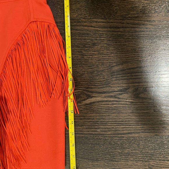 Maje Jano Fringe Mini Skirt in Burnt Orange Size 36 - Picture 6 of 7